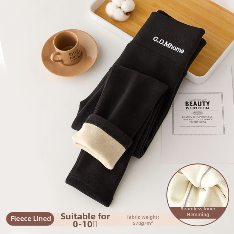 Tüdrukute fliisvoodriga retuusid, paksendatud sügis- ja talveriided, valged, ühes tükis sametist soojad talvepüksid, mustad, laste soojad püksid