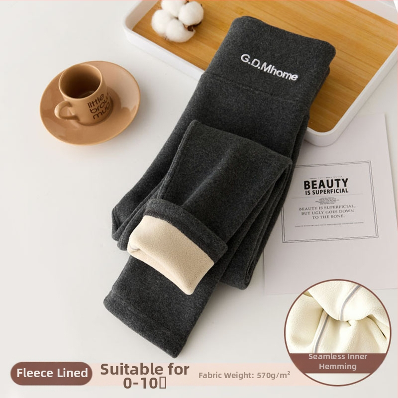 Tüdrukute fliisvoodriga retuusid, paksendatud sügis- ja talveriided, valged, ühes tükis sametist soojad talvepüksid, mustad, laste soojad püksid