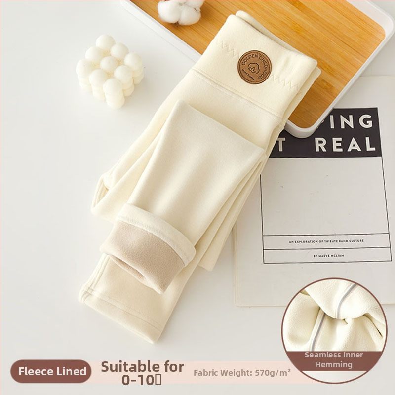 Tüdrukute fliisvoodriga retuusid, paksendatud sügis- ja talveriided, valged, ühes tükis sametist soojad talvepüksid, mustad, laste soojad püksid