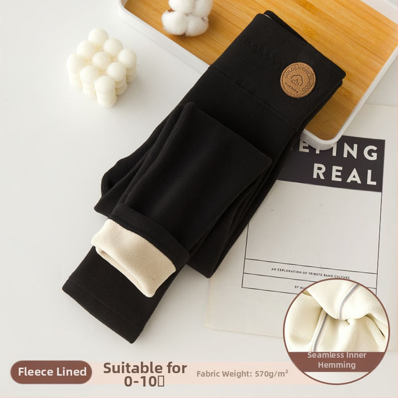 Tüdrukute fliisvoodriga retuusid, paksendatud sügis- ja talveriided, valged, ühes tükis sametist soojad talvepüksid, mustad, laste soojad püksid