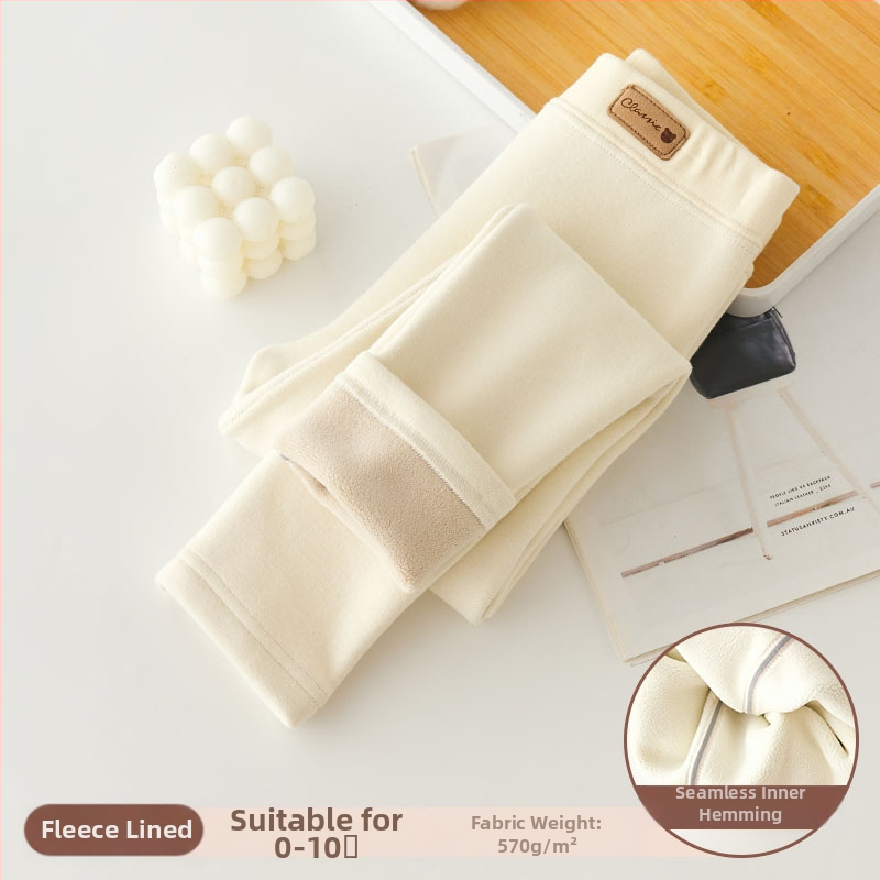 Tüdrukute fliisvoodriga retuusid, paksendatud sügis- ja talveriided, valged, ühes tükis sametist soojad talvepüksid, mustad, laste soojad püksid