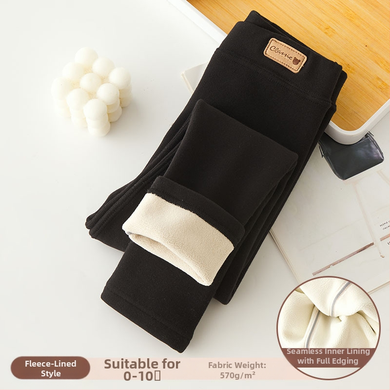 Tüdrukute fliisvoodriga retuusid, paksendatud sügis- ja talveriided, valged, ühes tükis sametist soojad talvepüksid, mustad, laste soojad püksid