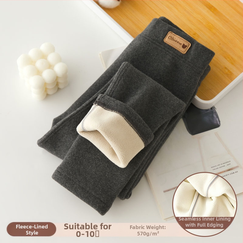 Tüdrukute fliisvoodriga retuusid, paksendatud sügis- ja talveriided, valged, ühes tükis sametist soojad talvepüksid, mustad, laste soojad püksid