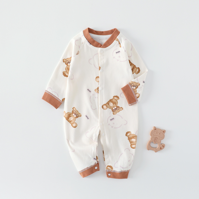 Бебешки дрехи от чист памук, пролетни и есенни гащеризони за новородени, бебешки гащеризони без кости, бельо без ръкави, бебешки пижами
