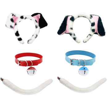 2025 dalmaatsia koera kõrvapaelaga plush-realistlikud loomakõrvad dalmaatsia koera kostüümikostüüm värske ja armas