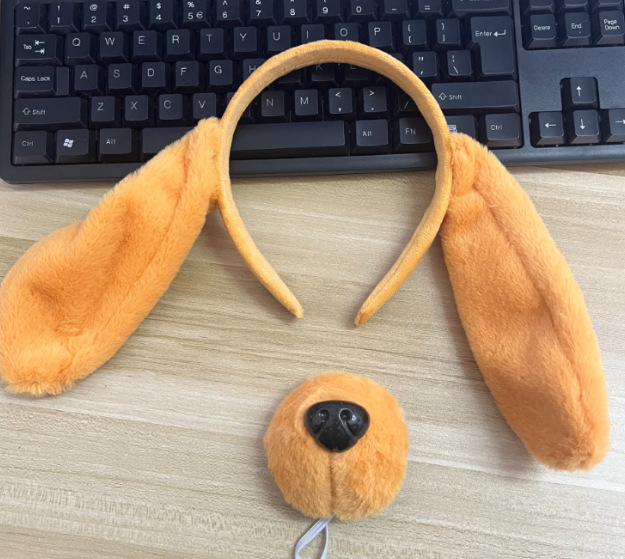 2025 dalmaatsia koera kõrvapaelaga plush-realistlikud loomakõrvad dalmaatsia koera kostüümikostüüm värske ja armas