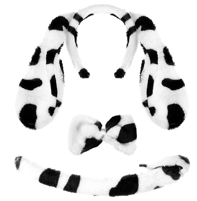 2025 dalmaatsia koera kõrvapaelaga plush-realistlikud loomakõrvad dalmaatsia koera kostüümikostüüm värske ja armas