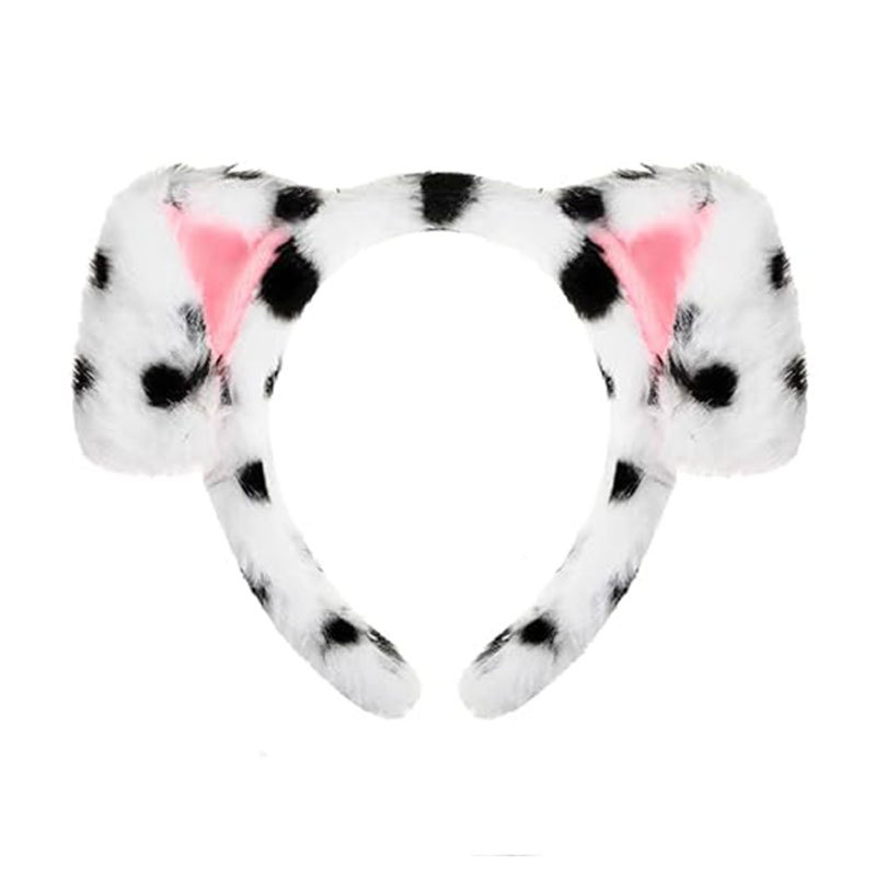 2025 dalmaatsia koera kõrvapaelaga plush-realistlikud loomakõrvad dalmaatsia koera kostüümikostüüm värske ja armas