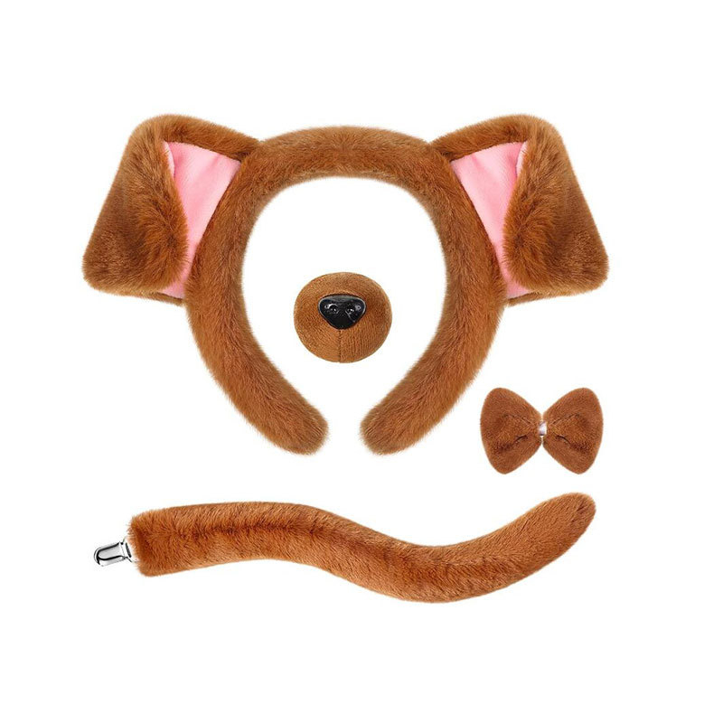 2025 dalmaatsia koera kõrvapaelaga plush-realistlikud loomakõrvad dalmaatsia koera kostüümikostüüm värske ja armas