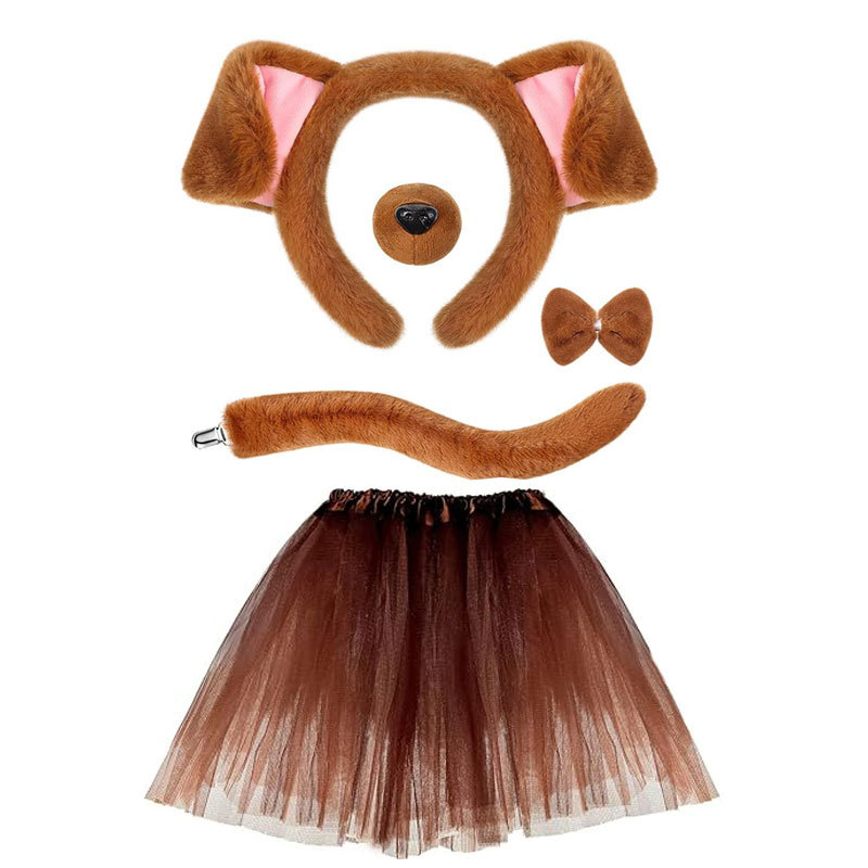 2025 dalmaatsia koera kõrvapaelaga plush-realistlikud loomakõrvad dalmaatsia koera kostüümikostüüm värske ja armas