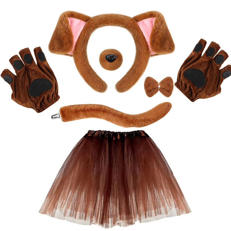 2025 dalmaatsia koera kõrvapaelaga plush-realistlikud loomakõrvad dalmaatsia koera kostüümikostüüm värske ja armas