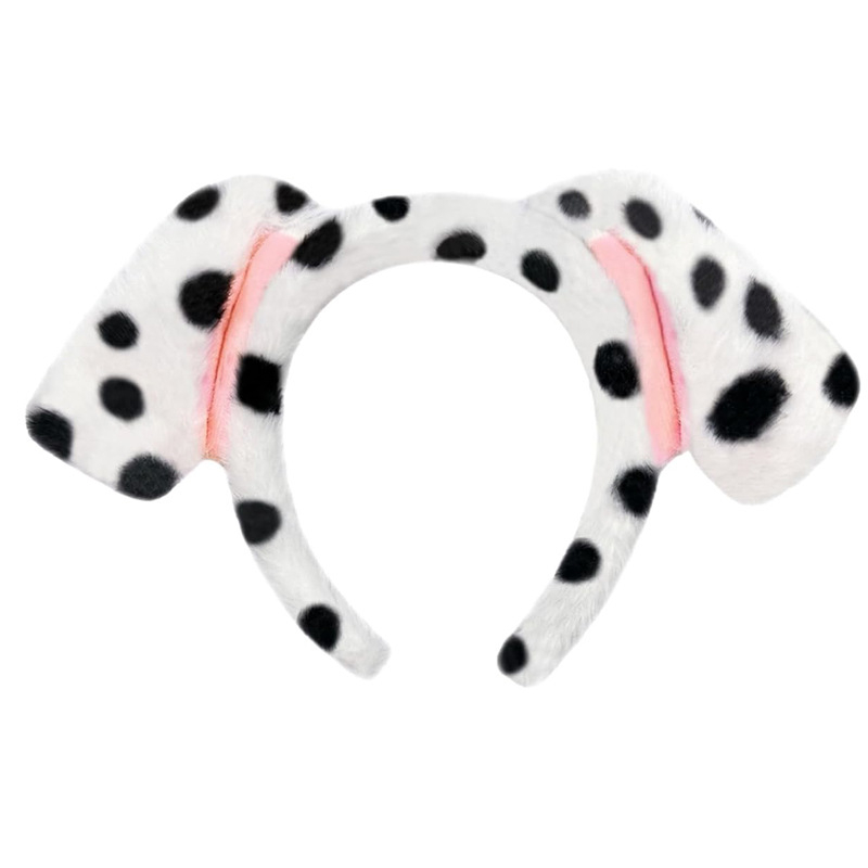 2025 dalmaatsia koera kõrvapaelaga plush-realistlikud loomakõrvad dalmaatsia koera kostüümikostüüm värske ja armas