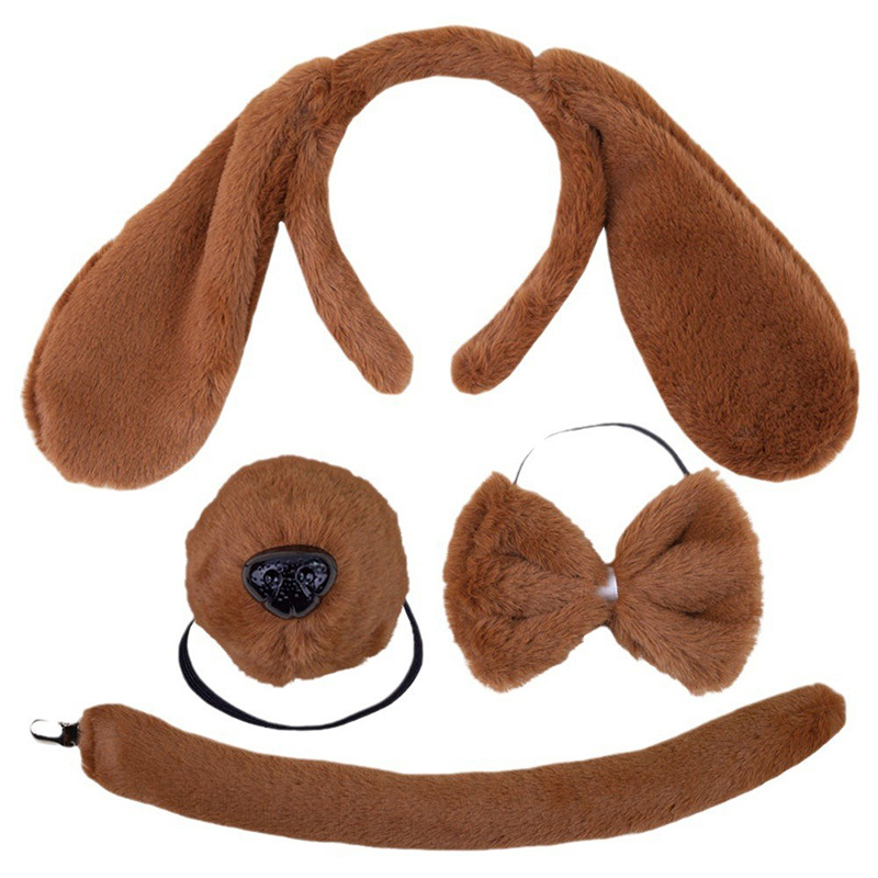 2025 dalmaatsia koera kõrvapaelaga plush-realistlikud loomakõrvad dalmaatsia koera kostüümikostüüm värske ja armas