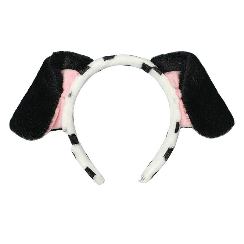 2025 dalmaatsia koera kõrvapaelaga plush-realistlikud loomakõrvad dalmaatsia koera kostüümikostüüm värske ja armas