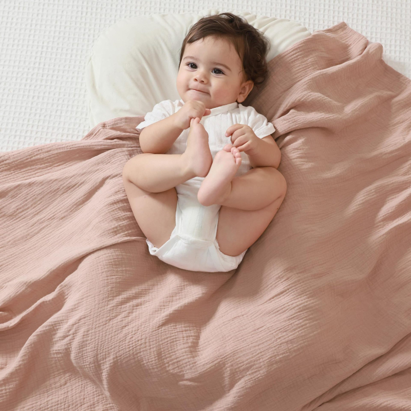 Piiriülene tavaline kahekihiline kortsus lapiga vastsündinud beebirätik beebikrepp-kott ühekordne beebi valesti rätikuga padi vannirätik