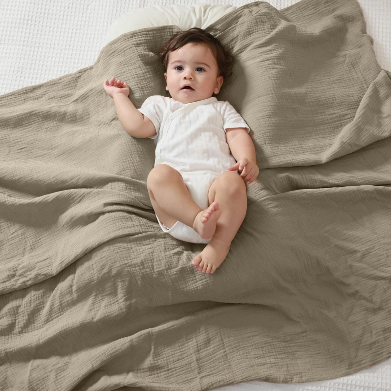 Piiriülene tavaline kahekihiline kortsus lapiga vastsündinud beebirätik beebikrepp-kott ühekordne beebi valesti rätikuga padi vannirätik