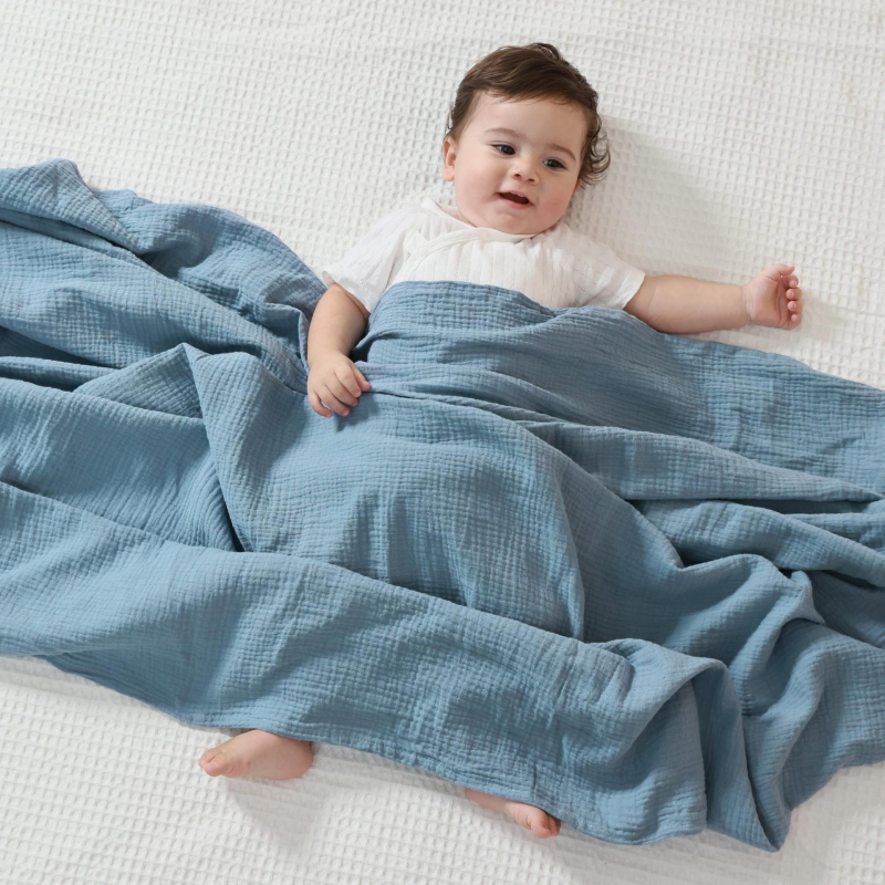 Piiriülene tavaline kahekihiline kortsus lapiga vastsündinud beebirätik beebikrepp-kott ühekordne beebi valesti rätikuga padi vannirätik