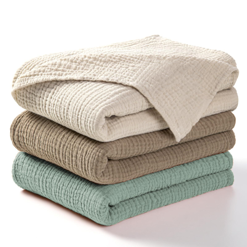 Piiriülene tavaline kahekihiline kortsus lapiga vastsündinud beebirätik beebikrepp-kott ühekordne beebi valesti rätikuga padi vannirätik