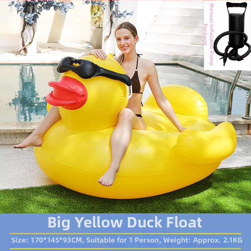 Prillid Suur Kollane Part Suvine Puhkus Ujuv Vee Täispuhutav Ujumisrõnga Kinnitus Paksendatud Part Välis Rafting Ujuvvoodi