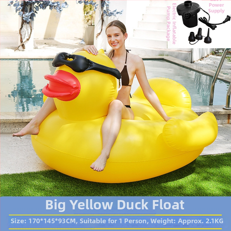 Prillid Suur Kollane Part Suvine Puhkus Ujuv Vee Täispuhutav Ujumisrõnga Kinnitus Paksendatud Part Välis Rafting Ujuvvoodi