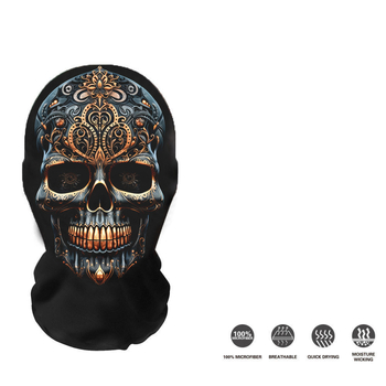 Трансгранична европейска и американска Хелоуин мрежеста маска за лице с щампа на череп, балаклава, забавна шапка на склад