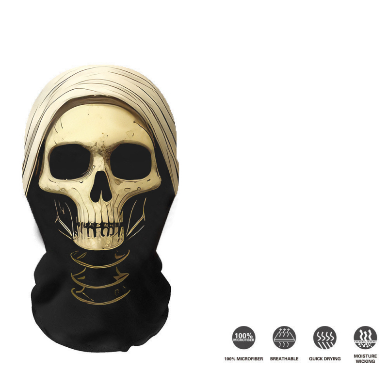 Трансгранична европейска и американска Хелоуин мрежеста маска за лице с щампа на череп, балаклава, забавна шапка на склад