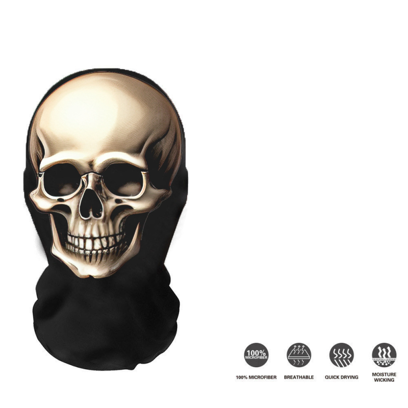 Трансгранична европейска и американска Хелоуин мрежеста маска за лице с щампа на череп, балаклава, забавна шапка на склад