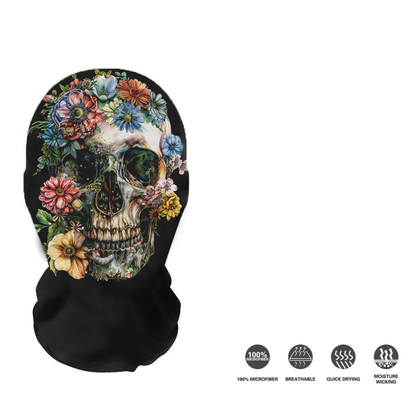 Трансгранична европейска и американска Хелоуин мрежеста маска за лице с щампа на череп, балаклава, забавна шапка на склад