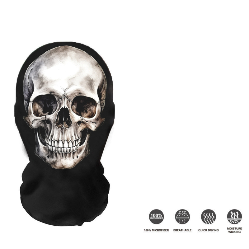 Трансгранична европейска и американска Хелоуин мрежеста маска за лице с щампа на череп, балаклава, забавна шапка на склад