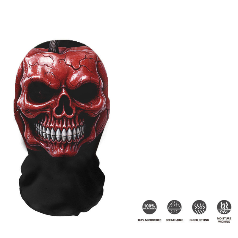 Трансгранична европейска и американска Хелоуин мрежеста маска за лице с щампа на череп, балаклава, забавна шапка на склад