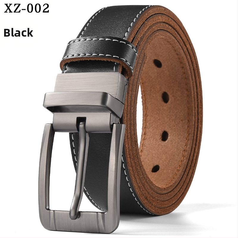 Vyriškas laisvalaikio stiliaus diržas su sagtimi iš karvės odos, universalus, natūralios odos diržas, eksportuojamas iš užsienio gamyklos.