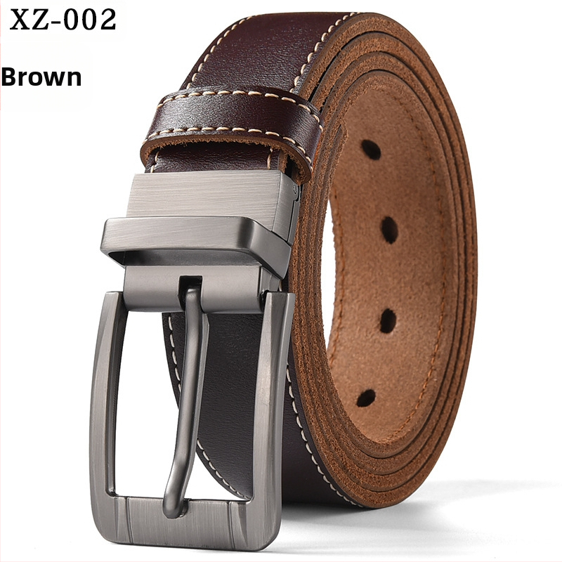 Vyriškas laisvalaikio stiliaus diržas su sagtimi iš karvės odos, universalus, natūralios odos diržas, eksportuojamas iš užsienio gamyklos.