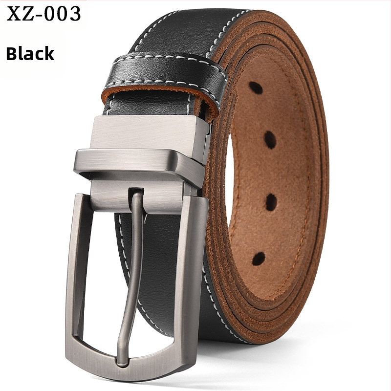 Vyriškas laisvalaikio stiliaus diržas su sagtimi iš karvės odos, universalus, natūralios odos diržas, eksportuojamas iš užsienio gamyklos.