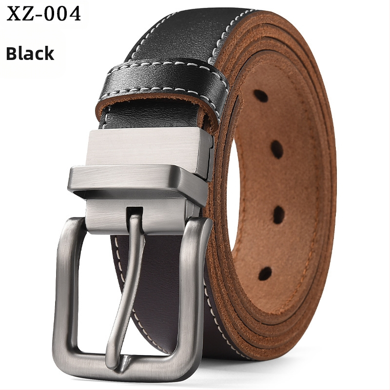 Vyriškas laisvalaikio stiliaus diržas su sagtimi iš karvės odos, universalus, natūralios odos diržas, eksportuojamas iš užsienio gamyklos.
