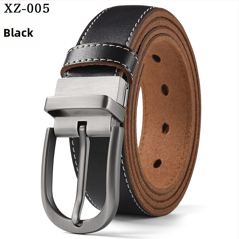 Vyriškas laisvalaikio stiliaus diržas su sagtimi iš karvės odos, universalus, natūralios odos diržas, eksportuojamas iš užsienio gamyklos.