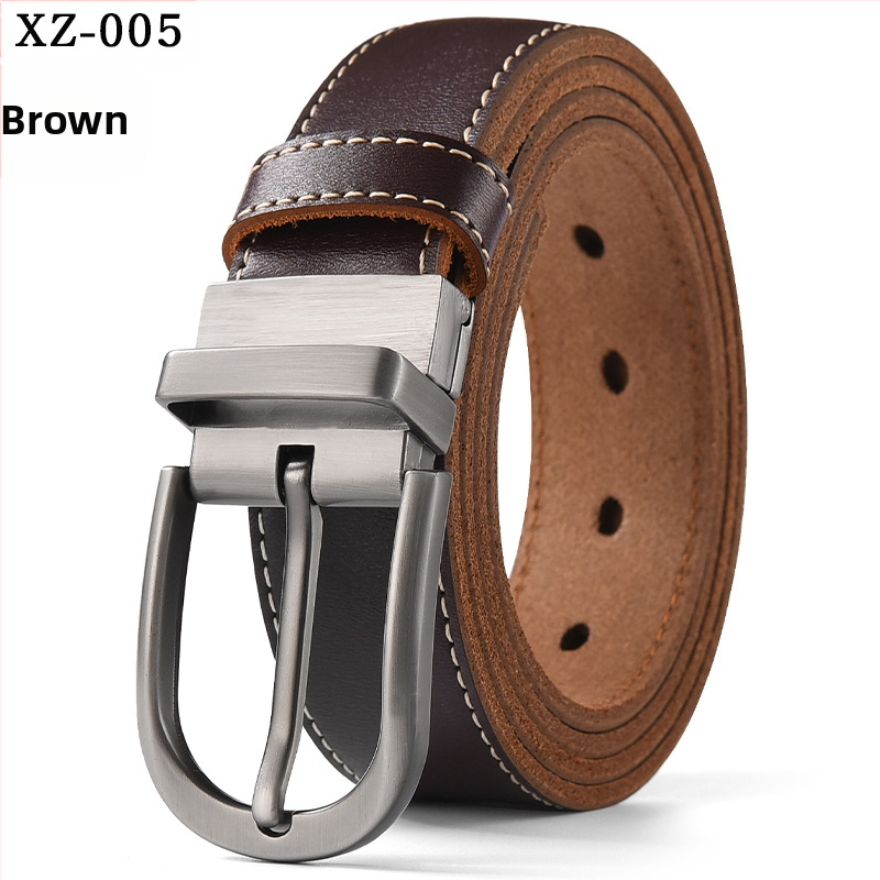 Vyriškas laisvalaikio stiliaus diržas su sagtimi iš karvės odos, universalus, natūralios odos diržas, eksportuojamas iš užsienio gamyklos.