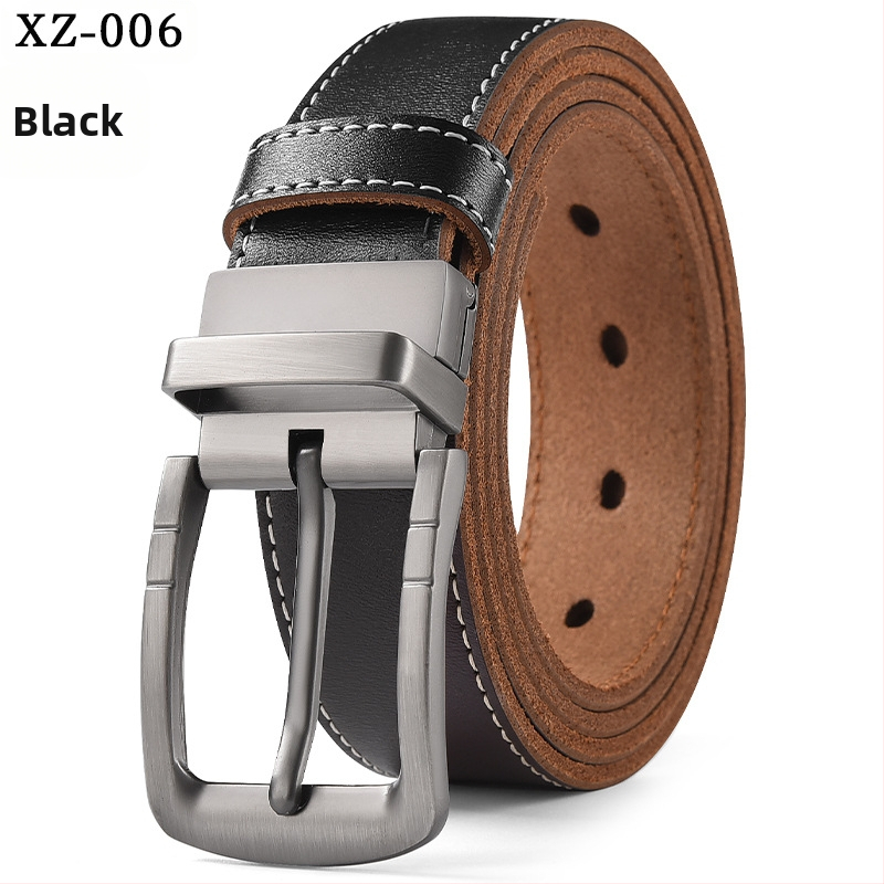 Vyriškas laisvalaikio stiliaus diržas su sagtimi iš karvės odos, universalus, natūralios odos diržas, eksportuojamas iš užsienio gamyklos.