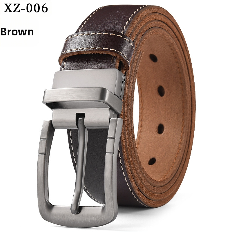 Vyriškas laisvalaikio stiliaus diržas su sagtimi iš karvės odos, universalus, natūralios odos diržas, eksportuojamas iš užsienio gamyklos.