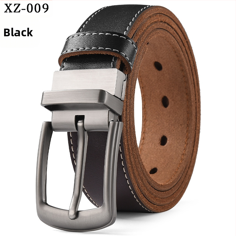 Vyriškas laisvalaikio stiliaus diržas su sagtimi iš karvės odos, universalus, natūralios odos diržas, eksportuojamas iš užsienio gamyklos.