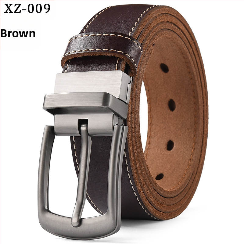 Vyriškas laisvalaikio stiliaus diržas su sagtimi iš karvės odos, universalus, natūralios odos diržas, eksportuojamas iš užsienio gamyklos.