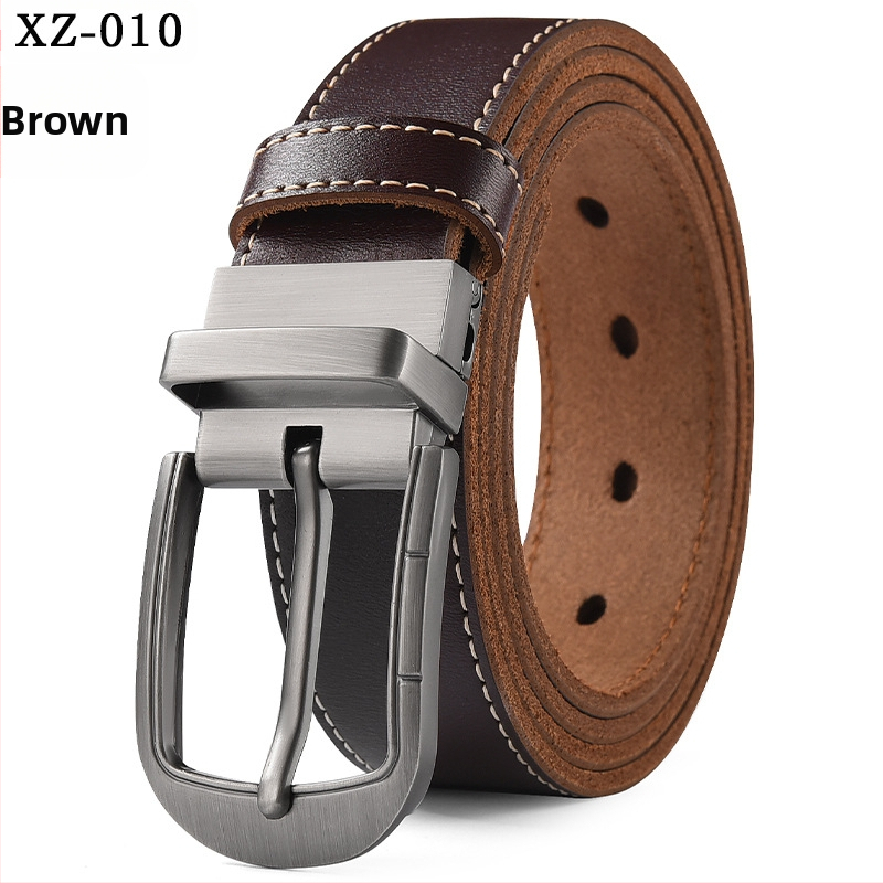 Vyriškas laisvalaikio stiliaus diržas su sagtimi iš karvės odos, universalus, natūralios odos diržas, eksportuojamas iš užsienio gamyklos.