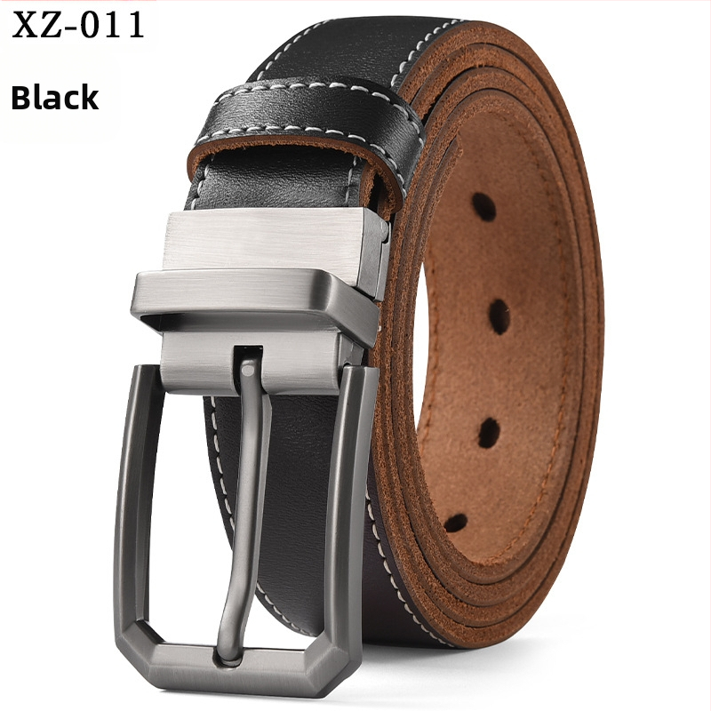 Vyriškas laisvalaikio stiliaus diržas su sagtimi iš karvės odos, universalus, natūralios odos diržas, eksportuojamas iš užsienio gamyklos.