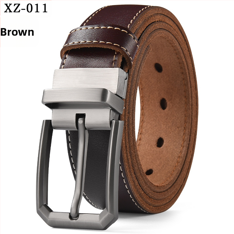 Vyriškas laisvalaikio stiliaus diržas su sagtimi iš karvės odos, universalus, natūralios odos diržas, eksportuojamas iš užsienio gamyklos.