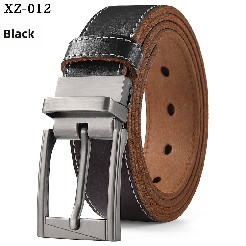 Vyriškas laisvalaikio stiliaus diržas su sagtimi iš karvės odos, universalus, natūralios odos diržas, eksportuojamas iš užsienio gamyklos.