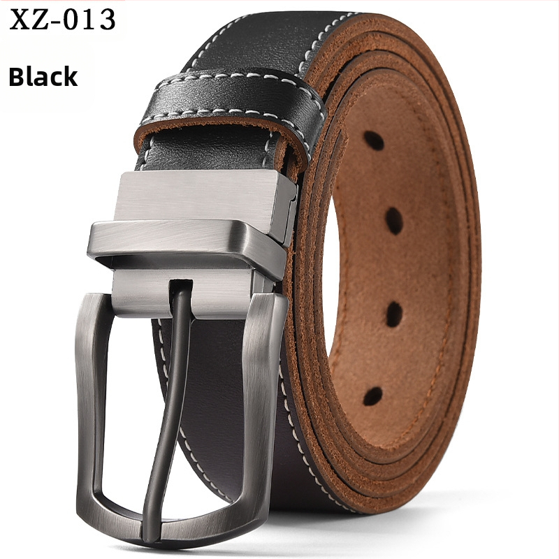 Vyriškas laisvalaikio stiliaus diržas su sagtimi iš karvės odos, universalus, natūralios odos diržas, eksportuojamas iš užsienio gamyklos.