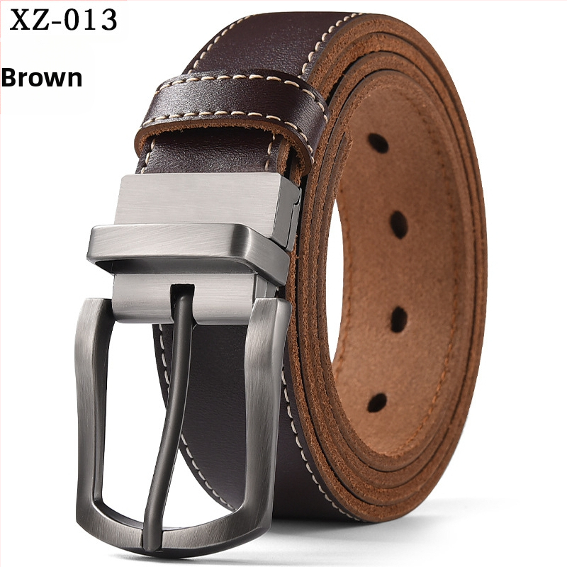 Vyriškas laisvalaikio stiliaus diržas su sagtimi iš karvės odos, universalus, natūralios odos diržas, eksportuojamas iš užsienio gamyklos.