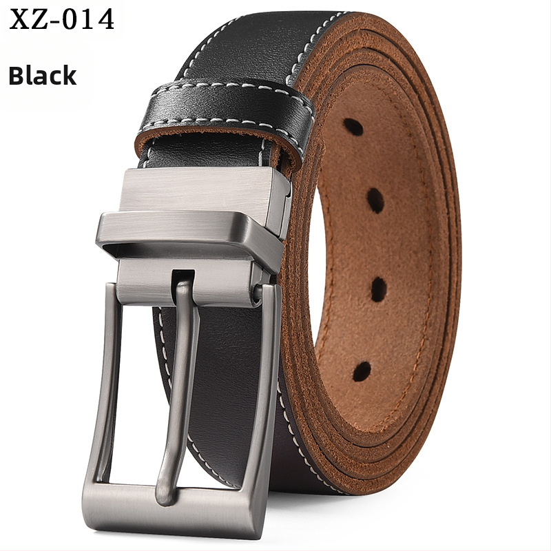 Vyriškas laisvalaikio stiliaus diržas su sagtimi iš karvės odos, universalus, natūralios odos diržas, eksportuojamas iš užsienio gamyklos.