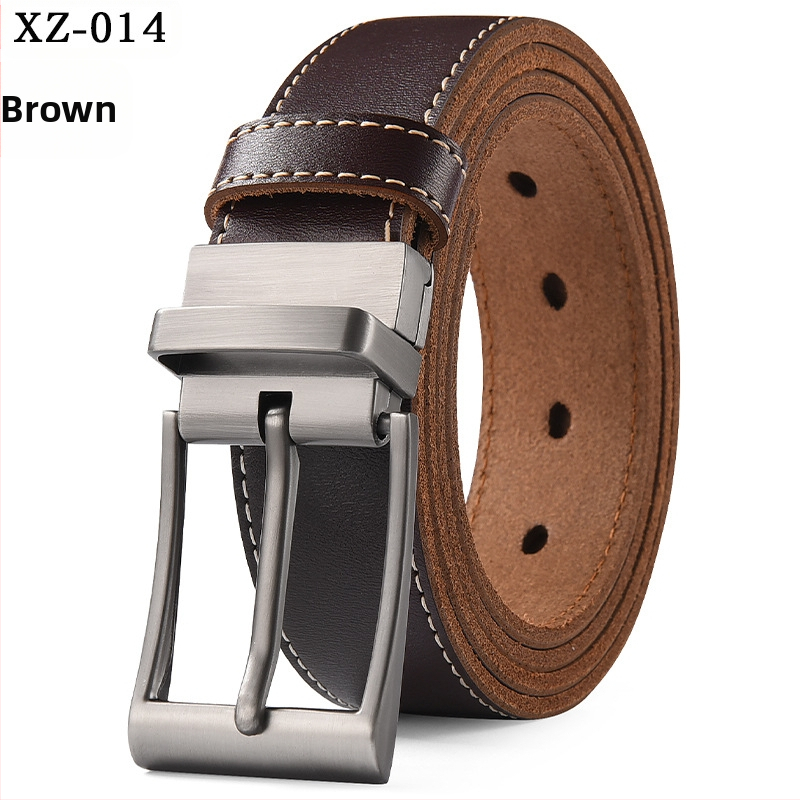 Vyriškas laisvalaikio stiliaus diržas su sagtimi iš karvės odos, universalus, natūralios odos diržas, eksportuojamas iš užsienio gamyklos.