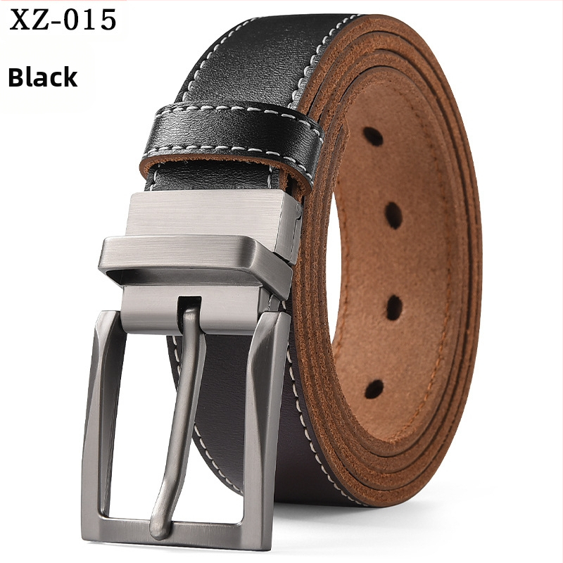 Vyriškas laisvalaikio stiliaus diržas su sagtimi iš karvės odos, universalus, natūralios odos diržas, eksportuojamas iš užsienio gamyklos.