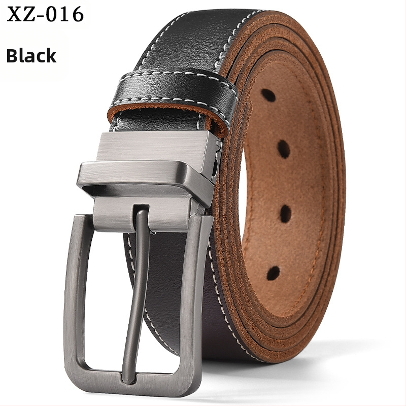 Vyriškas laisvalaikio stiliaus diržas su sagtimi iš karvės odos, universalus, natūralios odos diržas, eksportuojamas iš užsienio gamyklos.